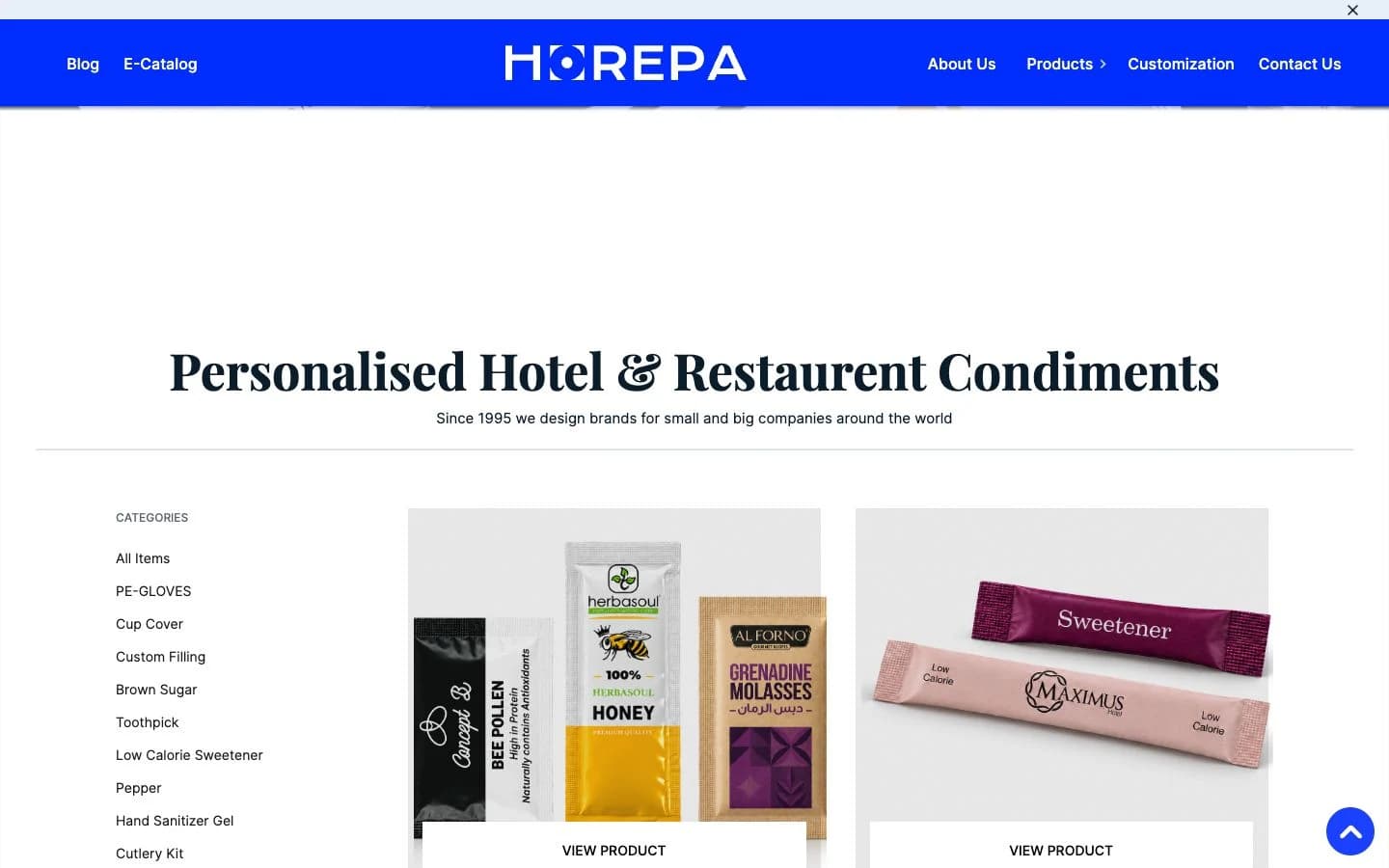 Products by category — captured from the project's public website