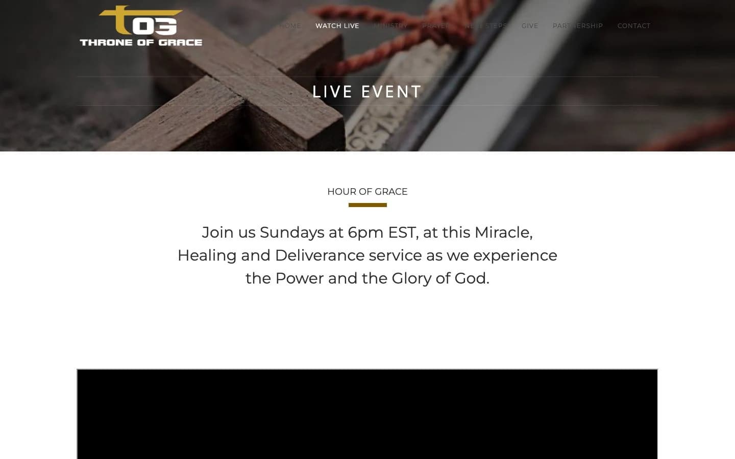 The broadcast page — captured from the project's public website
